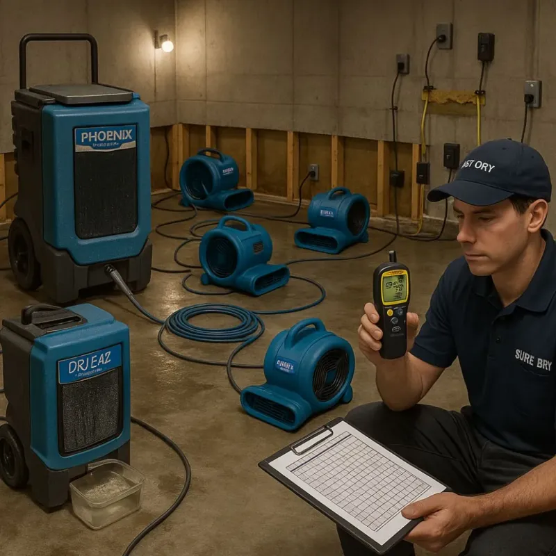 Structural Drying and Dehumidification process in Comer, GA